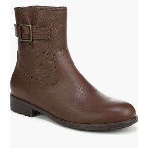 Vionic Women’s Jill Zip short boot Leather Ankle Boots Coffee